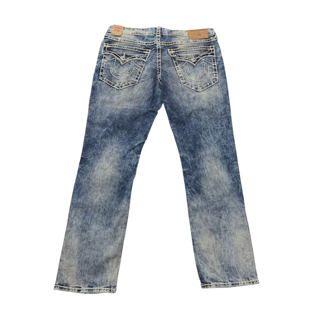 True Religion Slim Flap Super T Jeans Mens 40 x 33 Sunlight Haze Blue 101437 NWT